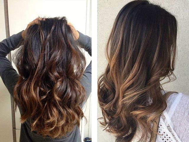 Shatush sur cheveux noirs: photos avant et après