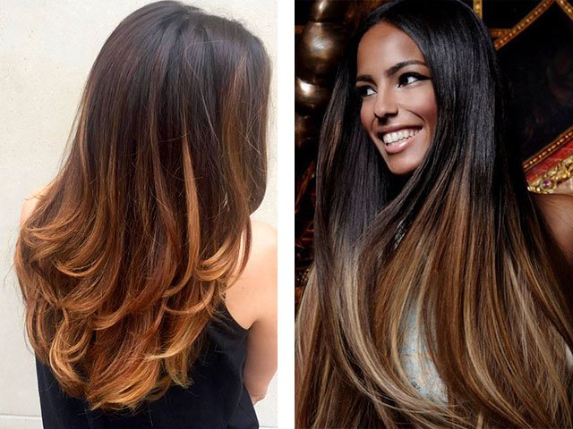 Shatush sur cheveux noirs: photos avant et après