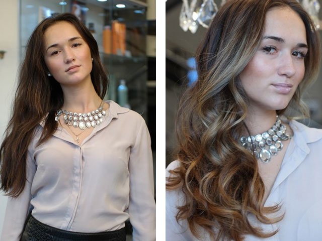 Shatush sur cheveux noirs: photos avant et après