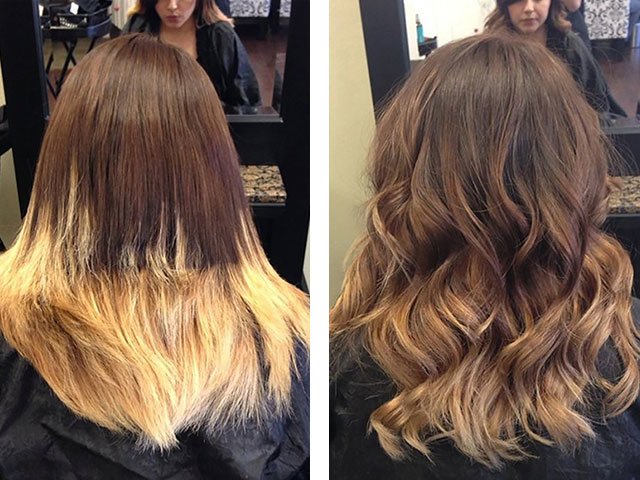 Shatush sur cheveux noirs: photos avant et après