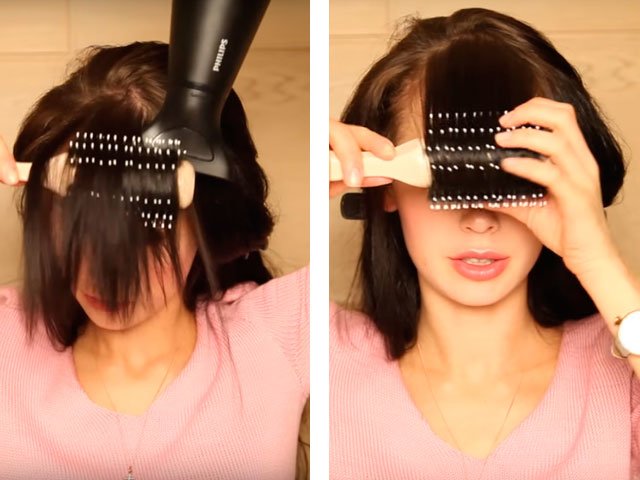 Couché à la maison sur de longs et moyens cheveux