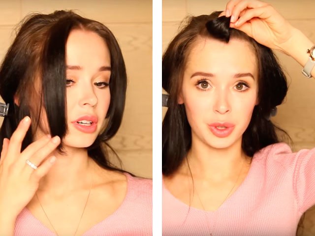 Couché à la maison sur de longs et moyens cheveux