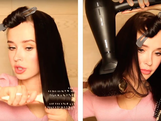 Couché à la maison sur de longs et moyens cheveux