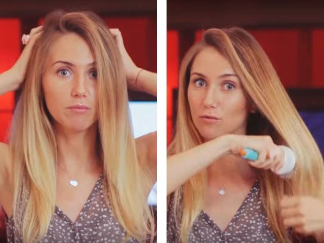 Couché à la maison sur de longs et moyens cheveux