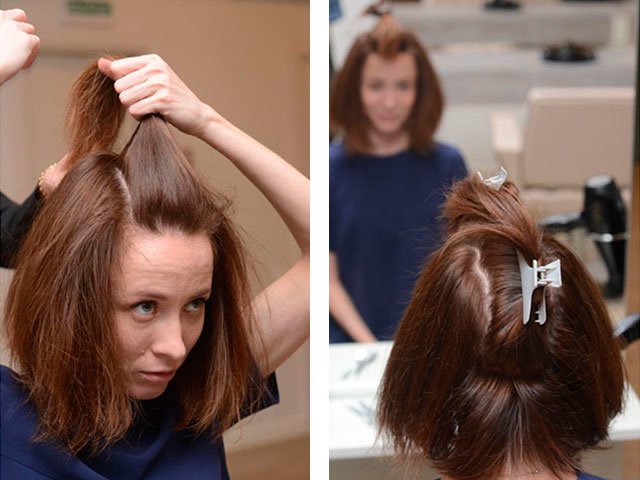 Coiffure moyenne à la maison