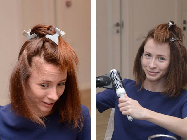 Coiffure moyenne à la maison