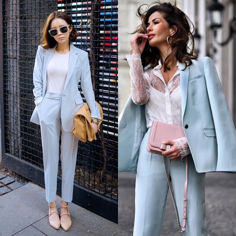 Look classique en costumes de couleurs pastel Look classique en costumes de couleurs pastel