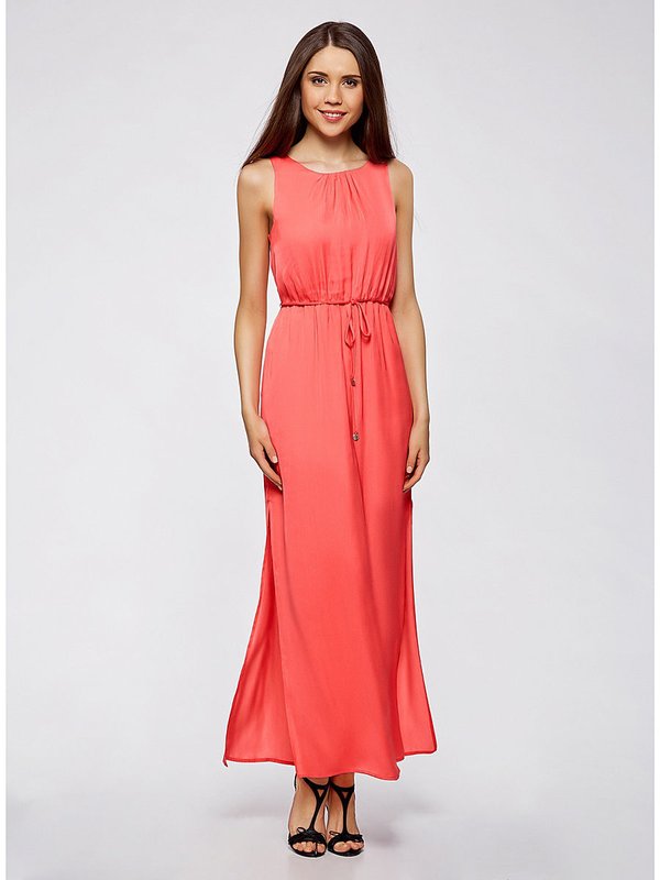 Robe longue en corail vive Robe longue en corail vive