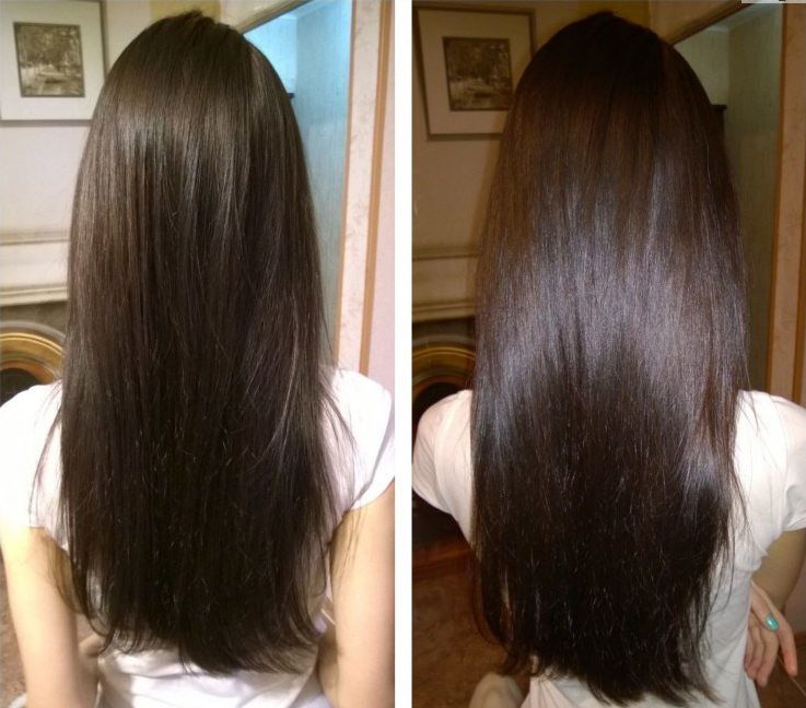 Avant et après avoir utilisé l'huile de lin