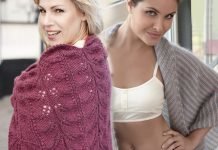 Châles à tricoter avec aiguilles à tricoter: schémas et description