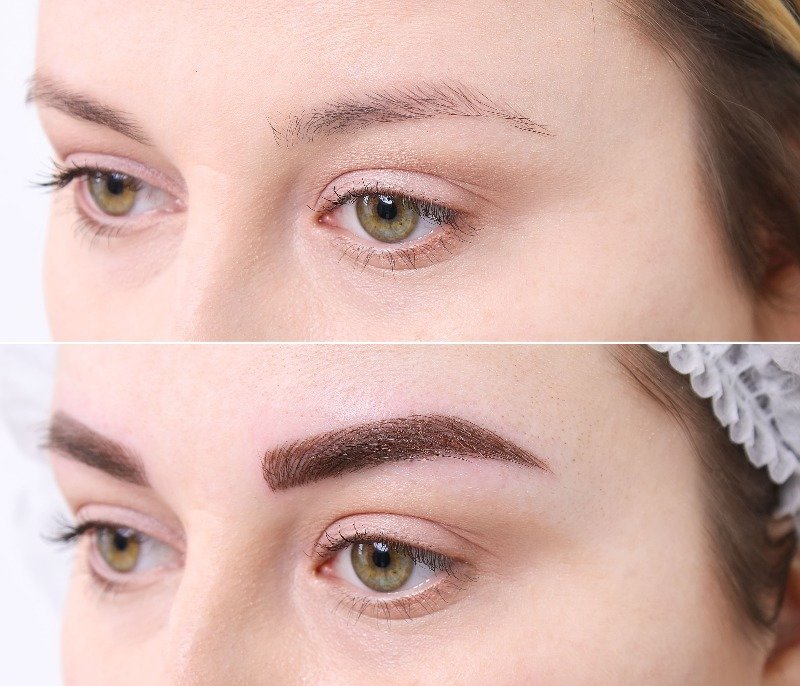 Tatouage avec une méthode de cheveux avant et après Tatouage avec une méthode de cheveux avant et après