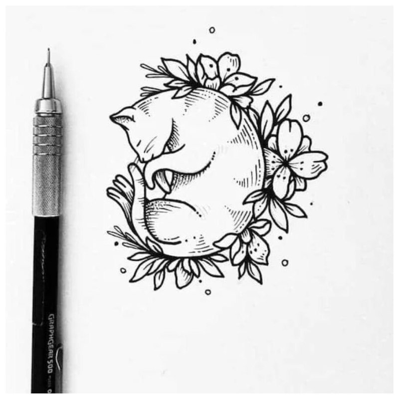 Croquis de tatouage thème animalier