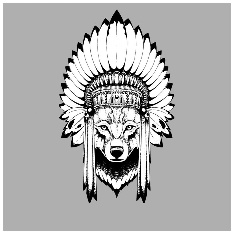 Loup original - croquis pour tatouage