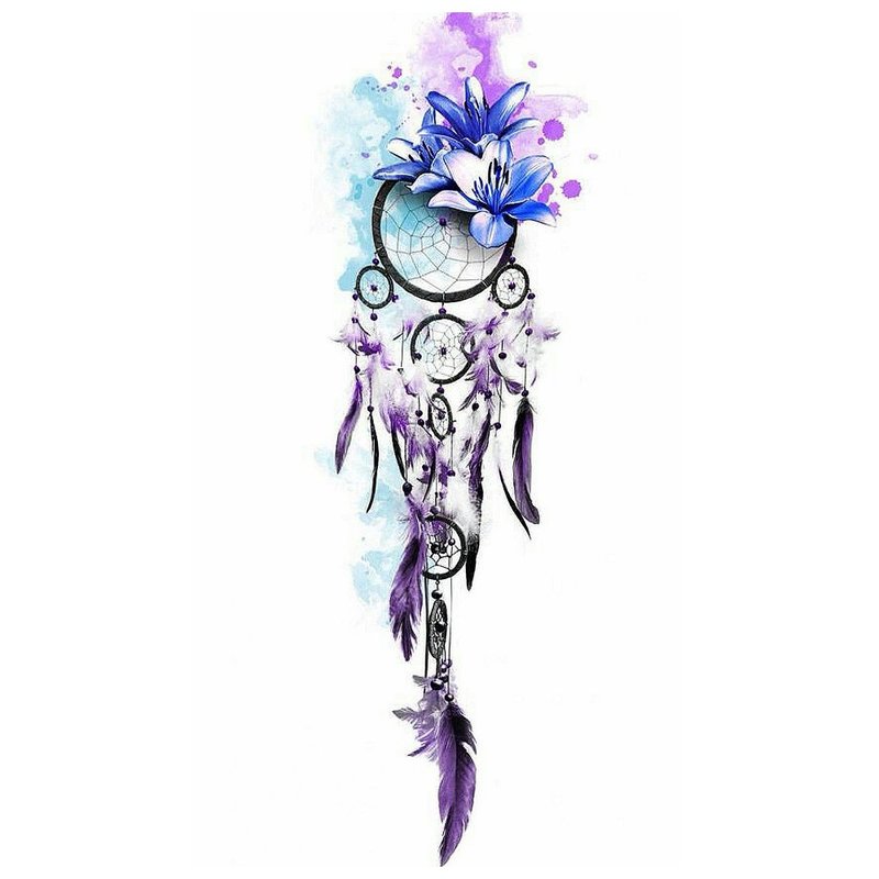 Capteur de rêves en technique d'aquarelle.